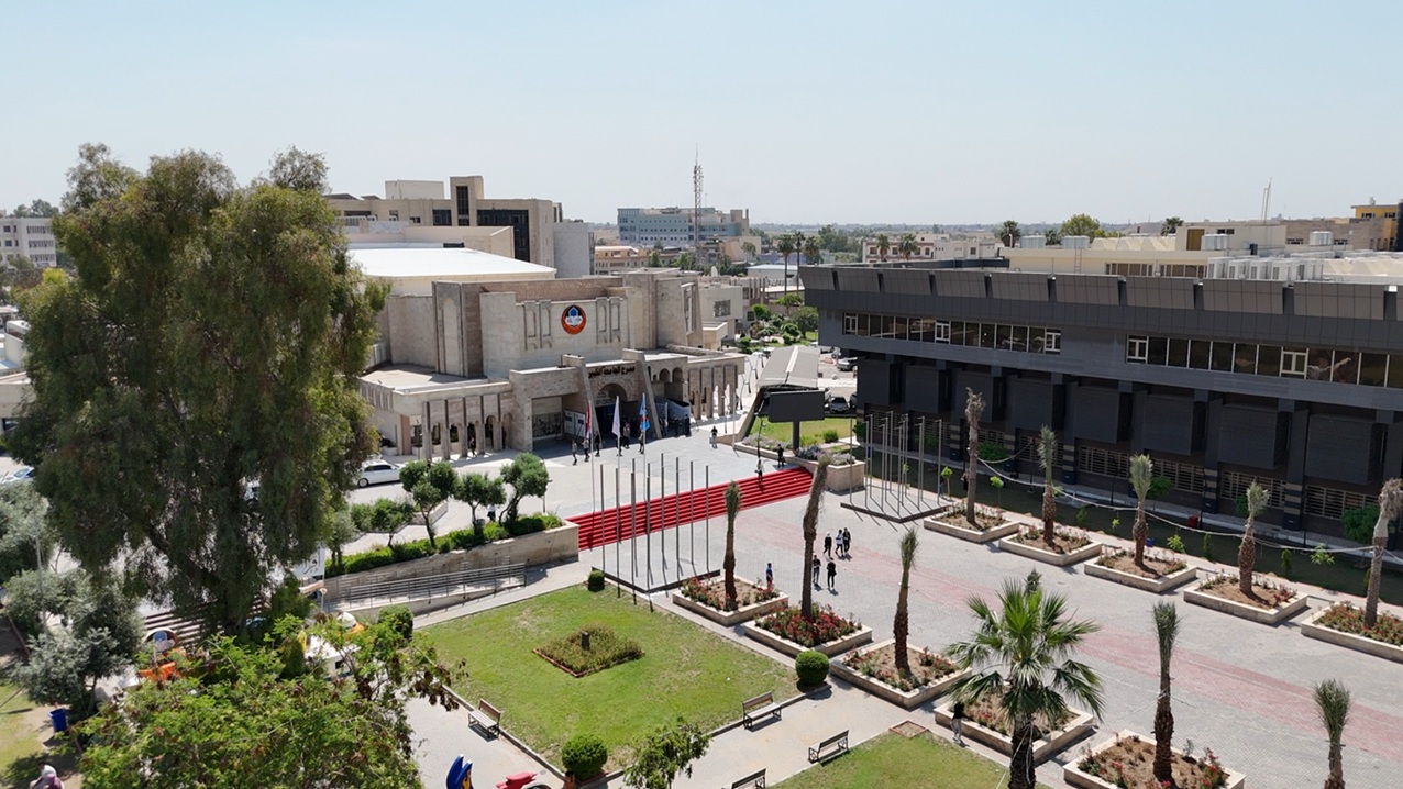The main campus of the University of Mosul, with its modern academic buildings on the right bank of the Tigris.